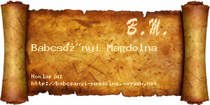 Babcsányi Magdolna névjegykártya