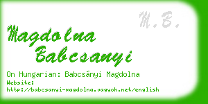 magdolna babcsanyi business card