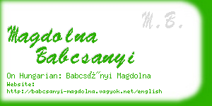 magdolna babcsanyi business card